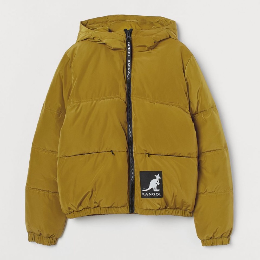 NWT Kangol x H&M lime green puffer coat size XS